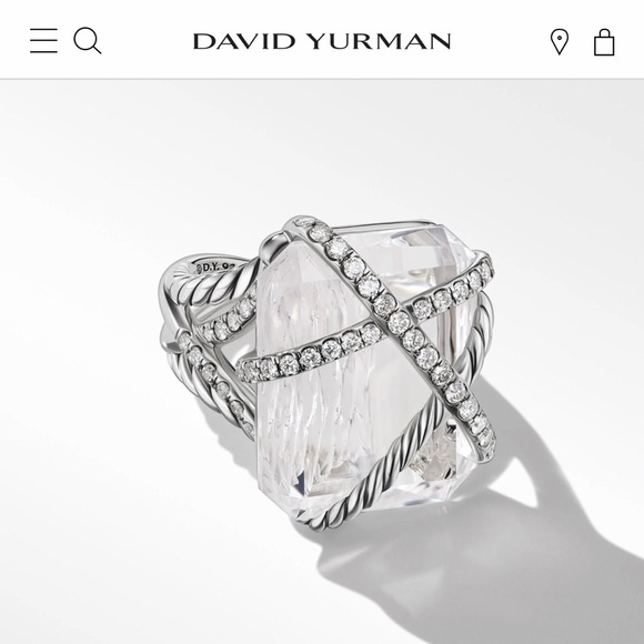 David Yurman Crossover Wrap Ring with Lemon Citrine and pavé diamonds - Picture 5 of 6